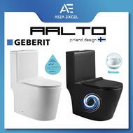 AALTO AL8000 | AL8000B WIKTORIA SERIES RIMLESS TORNADO TECHNOLOGY WHITE / BLACK ONE PIECE TOILET BOW