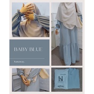 CLEARANCE HANAWAY - Hannah Dress Gamis Abaya Snowsheer Premium RuffleOriginal Syari Teenagers Trumpe