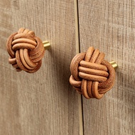 Cabinet knob Door Handle Handmade Woven Leather Rope Handle Creative Retro Vintage Style Drawer Ward