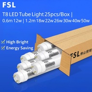[1Box] FSL T8 LED Tube Lamp 2FT 4FT | 12W-50W | High Brightness Long Life | 6500K 4000K 3000K | Offi