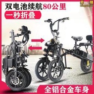 【人氣爆款】簡行倒三輪老年人代步一秒摺疊女士接送孩子親子不倒翁電動滑板車