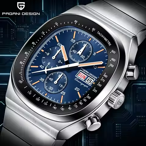 PAGANI DESIGN New Men'S Quartz Timing Watch TV Set Design 40MM Stainless Steel Sapphire Waterproof L