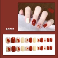 Miulii/fake Nails Caramel Coconut A0232/24PCS/3D/NAIL ART/PREMIUM/CUTE/Yellow/FREE Glue JELLY/NAIL Polish