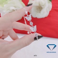Lắc tay nữ hình bướm nạm đá chuẩn bạc ta sáng đẹp - Kho sỉ bạc Nhất Linh