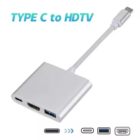 USB-C To HDMI 3 In 1 Cable Converter For Samsung Huawei Xiaomi USB 3.1 Type C To HDMI 4K Type C to U