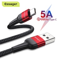 Essager (0.3 M/1 M/2 M) 5A USB ประเภท C สายสำหรับ HUAWEI Mate 20 P30 P20 Pro Lite Xiaomi Redmi Note 7 USB C Type-C Fast CHARGING