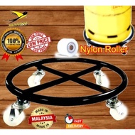 4 White Wheel Iron Gas Tank Roller / Metal Gas Stand / Gas Roller