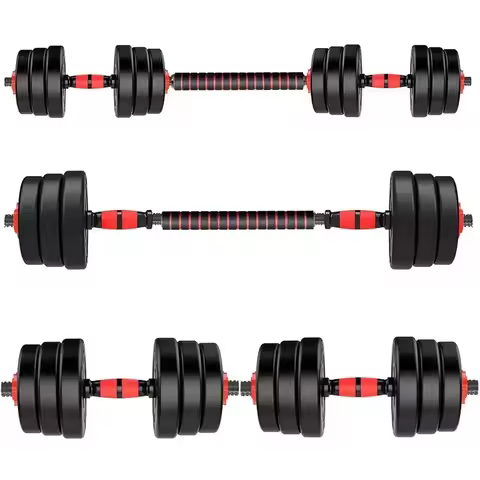 Portable Gym Muscle Weight Cement Dumbbells Barbells Set 10-20Kg Rubber Coated Cement Dumbbell Set
