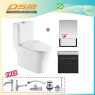 SORENTO Bathroom One Piece Design Toilet Bowl WC Bathroom Aluminium Basin Cabinet Package SRTWC8318-