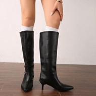 Fall/Winter Button Patchwork Convertible Knee-High Boots, New 2025 Summer Fashion Pointed Toe Stilet