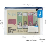 Flexi A4 Durable Protective Mesh Document Bag Pouch with Colour Zip The Best Quality Mesh bag