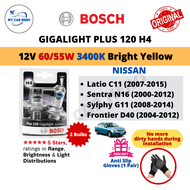 Original Bosch Gigalight Plus 120 H4 Headlight Bulb 12V 60/55W 2pcs Nissan Latio C11 / Sentra N16 /