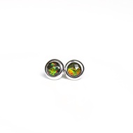 Ammolite silver earring AAA 8mm
