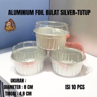 Round Aluminum Foil + Lid Aluminum Foil Container/ 10 PCS/