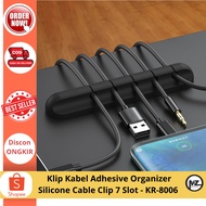 Adhesive Organizer Silicone Cable Clip 7 Slots