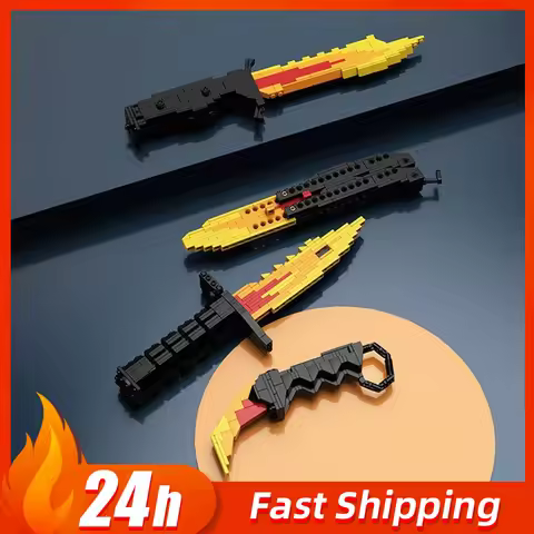Go Game Peripheral M9 Bayonet Building Blocks Weapons Bowie Karambit Shadow knife Armory Model Craft