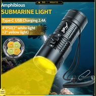 LED Dive Light Rechargeable Scuba Diving Flashlight IPX8 Waterproof Dive Flashlight for Diving