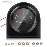 Rightfeel 2" 52mm Fuel Level Gauge Car Meter White LED Light  Rim Automotive Gauges 12V New