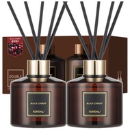 Kundal Perfume Diffuser Set 2 Bottles + 10 Fiber Sticks | Black Cherry Scent