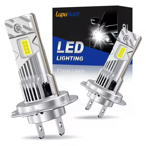 Lupuauto 2Pcs H7 4300K LED Headlight Bulbs 30000LM High Low Beam H7 Super Bright 12V 6500K Car Motor