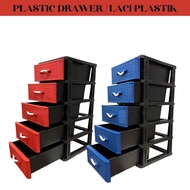 Maxonic 5 Tiers Drawer Plastic Storage Drawer Clothes Drawer Storage Cabinet Rak Baju Laci Baju Kitc