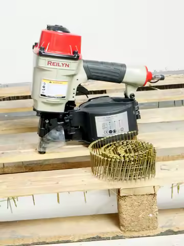 Reilyn Coil Nailer CN57 CN70 CN80 Pallet Nailing Gun 50-80mm Air Nailer for Roof Furniture Sheathing
