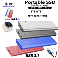 High-speed 128TB SSD Portable External 2TB 8TB 16TB 30TB 60TB Solid State Hard Drive USB3.0 Interfac