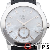 勞力士 Cellini Cellinium 男士腕錶，鍍殼錶殼，Cellini Cellinium 5240/6(K)，Pt950/皮革錶帶，白色錶殼，已翻新拋光，2001 年款，成色極佳 [二手]