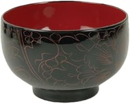 A-to-Z Supply 45-3 Soup/Rice Bowl, 9 oz., 4" x 2-1/2", Decorative Exterior, Wood Carved with Clear F