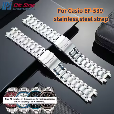 For Casio Edifice EF-539 5118 Stainless Steel Watch Strap EF539 Men's Metal Watchband Waterproof Bra