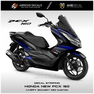 STRIPING HONDA PCX 160 NEW LIVERY BRAVERY RED RACING / STIKER MOTOR PCX BARU DESIGN CUSTOM / STOCK D