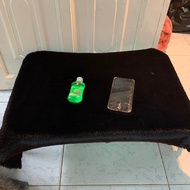 Fur rug for photography - Short-haired pure black fur rug - black fur rug for dressing table