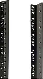 Tecmojo 6U Vertical Rack Rail Pair Kit DIY Rack Rails Kit, 12-24 Screws Included to Mount Equipment,