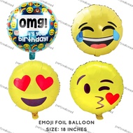 18 Inches Emoji Birthday Foil Balloon