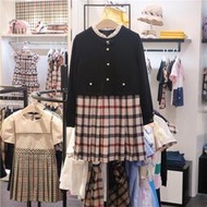十九車童裝DAKS KIDS韓國代購童裝21秋季新款女童洋氣時尚格子拼接連身裙