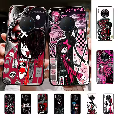 L-Love B-Black and Cute E-Emo Phone Case For Huawei Mate 10 20 30 40 50 lite pro Nova 3 3i 5 6 SE 7 