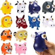 Squishy Animals Stress Relief Toys Popping Out Eyes Squishy Raised Eyes Animal Toy Anti Stress Squishy Animal Eye Poppers Goodie Bag Fillers, Birthday Party Favors for Boys Girls (Cute Style, 24 Set)