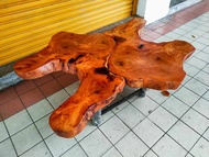 Kayan Wood Slab Coffee Table 59 x 39 x 19 Inch With Steel Leg Unique Shape Coffee Table Wood Slab Sl