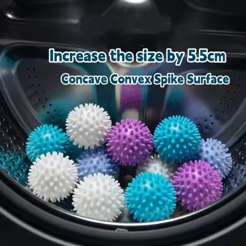 6 Pcs Random Color Laundry Ball Anti Entanglement Balls For Dryer Washing Ball Washing Machine Reusa