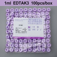 100pcs Micro Blood Collection Tube 0.5ml 1ml Lithium Sodium Heparin EDTAK3 for Human Animal Veterina