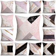 Pink Geometric Pattern  single-sided Printing Polyester Cushion Cover Home Decoration Sofa Sarung Bantal Car Pillowcase