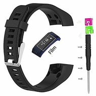 JIARUILA For Garmin Vivosmart HR Plus Band, Replacement Silicon Wristband Strap Accessory for Gar...