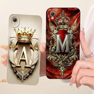 Oppo A37 Case Cover Luxury A-Z Letters Fashion Crown 2D Painted Silicone Casing Oppo A37f A37fw A37m