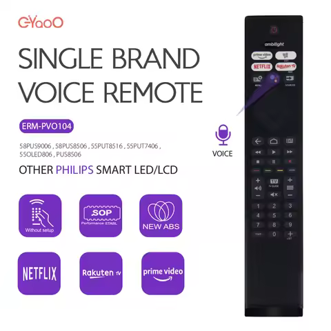 Ambilight Voice TV Remote Control For Philips 50PUS8506/12 Android TV 50PUS8506 Use For 8506 pus85 S