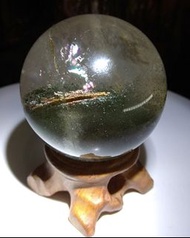 天然巴西「綠幽靈水晶球」/重量尺寸請看圖片/附底座。