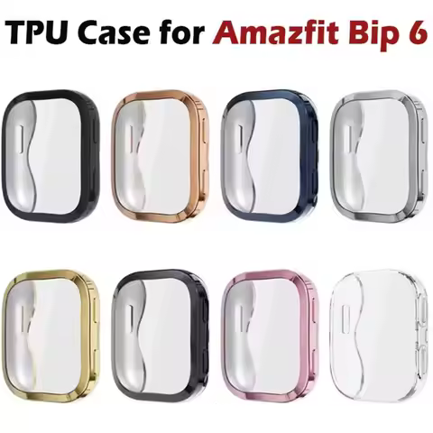 TPU Case for Amazfit Bip6 Full Coverage Bumper Screen Protector Cover Protective Shell for Amazfit B