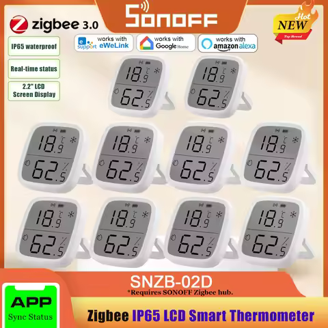 SONOFF SNZB-02D Zigbee Sensor LCD Screen 1-10PCS Smart Temperature Humidity Sensor ZigBee 3.0 Works 