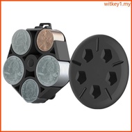 WIT Coin Holder Plastic Coin Dispenser for Car Change Organizer 5-grid Coin Storage for Case for Org