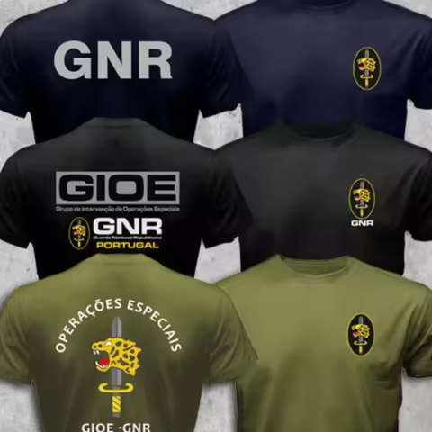 Portugal GNR National Guard Gendarmerie GIOE Special Forces Unit T-Shirt Short Sleeve Casual Cotton 