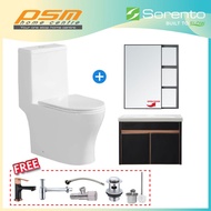 SORENTO One Piece Water Closet Wash Down WC and Bathroom Stainless Steel 304 Basin Cabinet Combo SRT